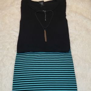 Torrid Teal and Black stripes pencil skirt